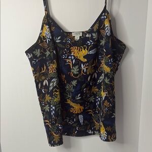 J. Crew Women's Camisole - Navy with Yellow Floral
